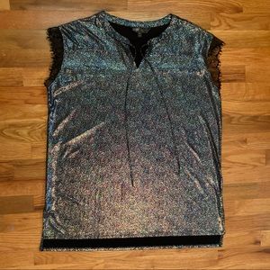 LuLaRoe Elegant Grace - Size XL - Rainbow Metallic